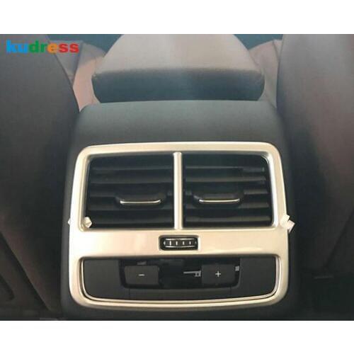 For Audi A4 B9 9L 2016 2017 Sedan ABS Matte Back Seat AC Air Vent Cover Air Conditioning Outlet Trim Auro Parts Accessories