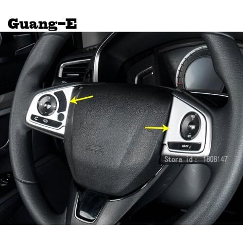 For Honda CRV CR-V 2017 2018 2019 2020 car sticker cover Steering wheel Interior Kit Trim frame panel moulding hoods parts 2pcs