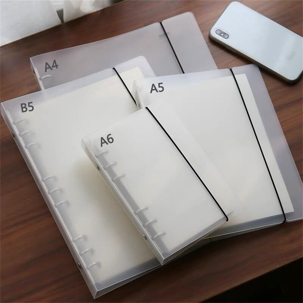 1PC A5 A6 A7 Frosted Loose-leaf Folder 6 Ring Binder Notebook Diary Planner Office Student Stationery Office Supplies