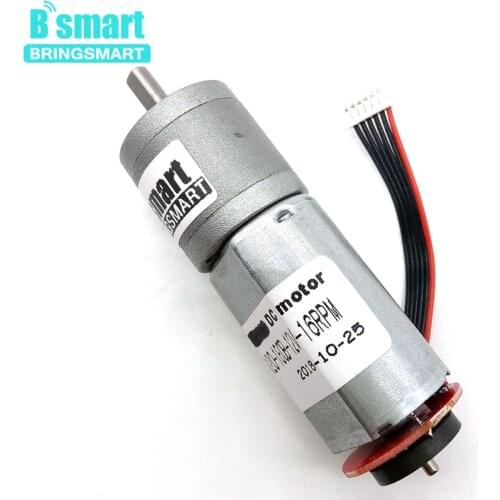 Bringsmart DC Motor JGA20-180B Encoder Gear Electric Motor 12 Volt Gearbox Central Shaft Mini Hall Code Disk Engine Machine