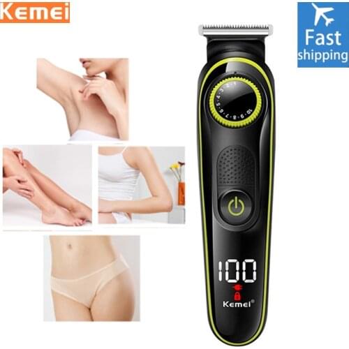 Kemei Female Epilator Electric shaver Painless for Lady Shaver Bikini Trimmer For Whole Body Legs Depilatory LCD trimmer