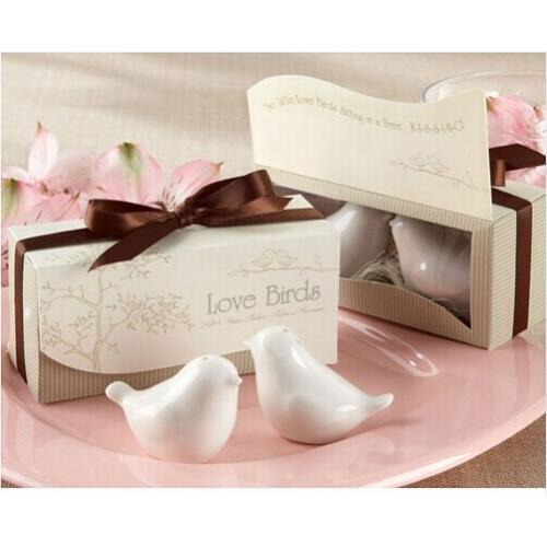 Love Birds Ceramic Salt And Pepper Shakers Pepper Shaking Caster Cruet Pot Container Wedding Party Favor Gift