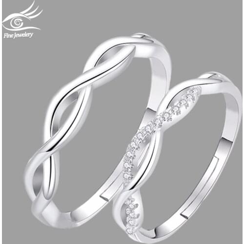 7KMOOR Wholesale European Fashion Couple Lovers Party Birthday Wedding Gift Heart AAA Zircon S925 Sterling Silver Ring CZR44