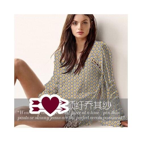 Summer breathable georgette fabric perspective scarf clothing fabric digital printing fabric soft dress fabric wholesale cloth