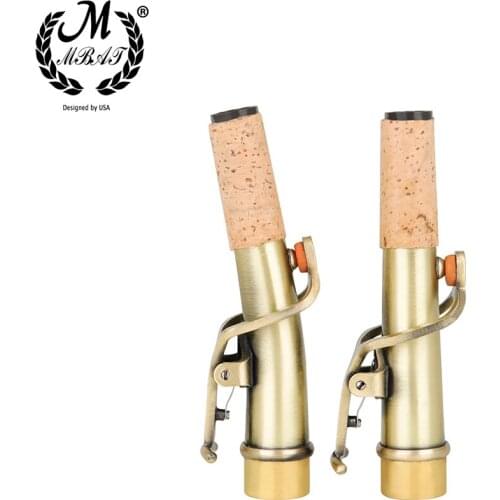 M MBAT 2Pcs Soprano Saxophone Bend & Straight Neck Kit Woodwind Instrument Brass 16.7mm Sax Neck Replacement Part Sax Accessory