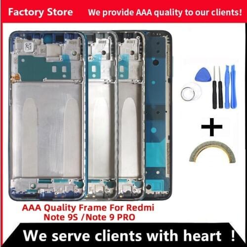 AAA Quality Middle Frame For Xiaomi Redmi Note 9S Middle Frame Housing Cover For XIAOMI Redmi Note 9 PRO Metal Frame