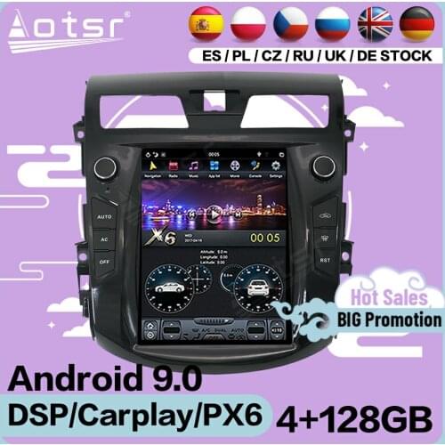 128G Tesla Screen Multimedia Stereo Android 9 Player For Nissan Teana Altima 2013 2014 2015 2016 2017 GPS Audio Radio Head Unit