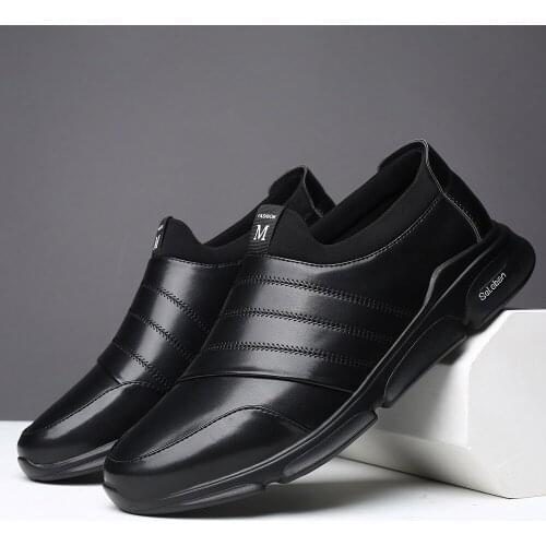 New Mens Leather Casual Shoes Fashion Men Casual Shoes Slip On Mens Sports Loafers Shoes Soft Comfortable Shoes For Men