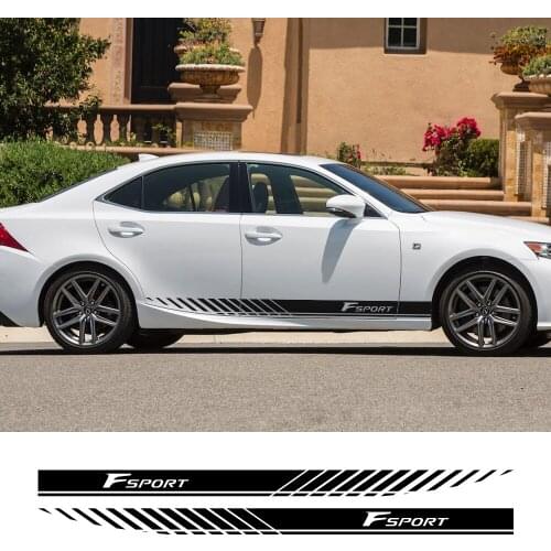 2pcs Car Styling Body Decor Sticker Door Side Skirt Vinyl Decal For Lexus IS F SPORT Graphic Stripes Auto Tuning Car Accessories