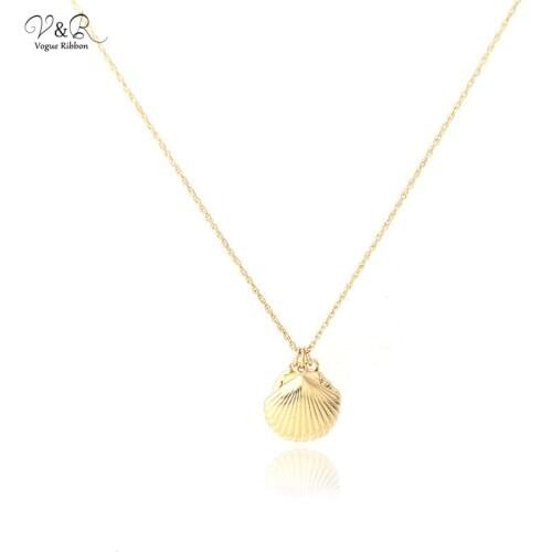 2020 New Arrival Jewelry Shell Necklace Gold Chain Pendant Necklace And Letter Stretch Bracelet Bangle