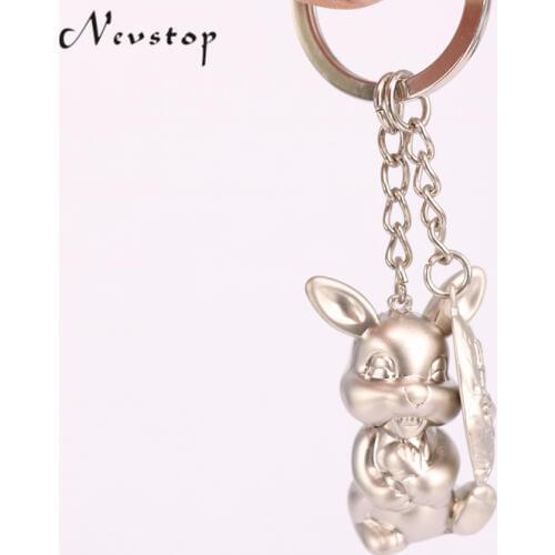 New arrival Novelty Zodiac rabbit 3D rabbit keychain key ring car key ring