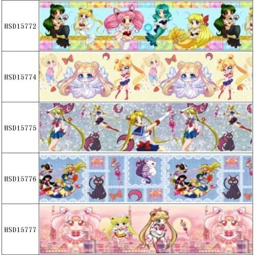 HuangTao 22MM 25MM 38MM 50MM 75mm Printed Pattern on Grosgrain Ribbon for diy ribbon