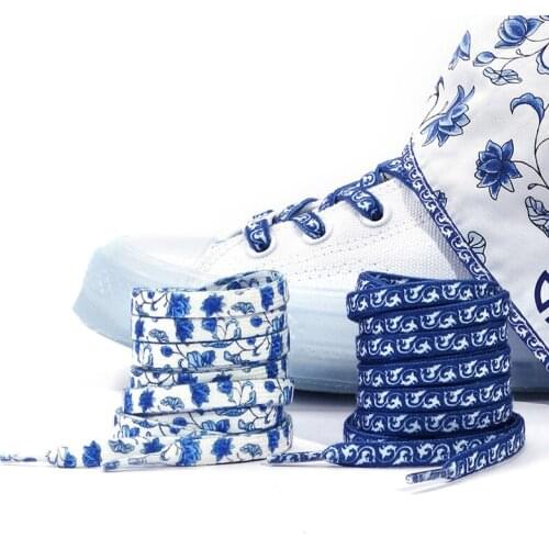 Sneakers Shoes Rope Blue And White Porcelain Shoelaces Casual Flat Sport Boot Lace Shoe Tie Fashion Unisex Shoe Accessories