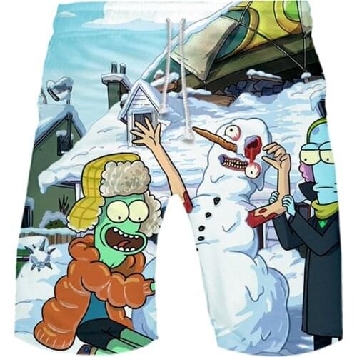 3D Men Casual Shorts Anime Solar Opposites Harajuku Summer Beach Shorts Korvo Terry Mange Clothes Oversized