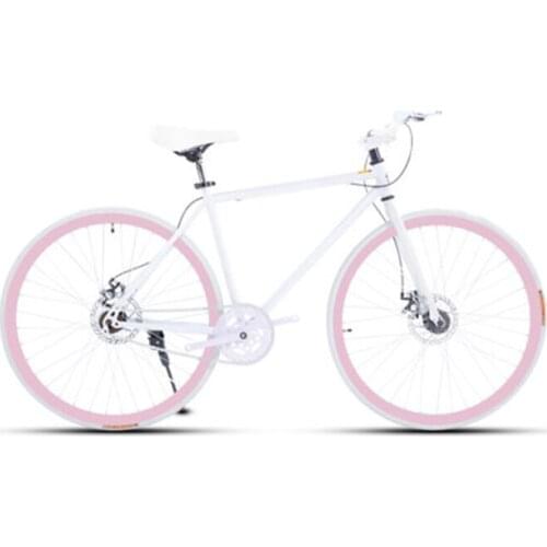 Dead Fly Road Bike Adult Womens Bicycle Student Male Double Disc Brake Live Sports Car 26/24 Solid Tire Racing