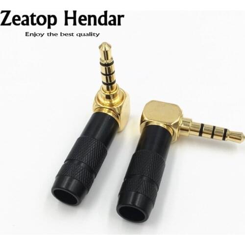 2Pcs 90 Degree Right Angle 3.5mm 4 Pole Plug 3.5 Stereo Male Audio Jack for DIY Repair Earphone Headphone Solder Connector