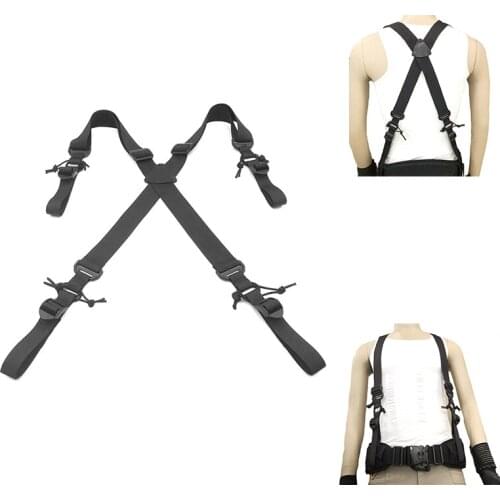 Sports Adjustable X-type Suspenders Multi-function Tactical Duty Belt Harness Durable Combat Belt Strap For Ourdoor Hunting