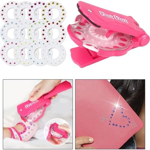 Fashion Bling Diamond Hair Sparkle Stapler Rhinestone Set Bag Clothes Hat Shoes Shirt Skirts Ornament