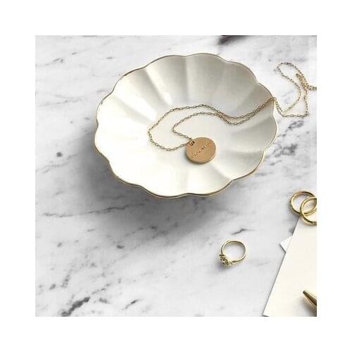 Plates Ceramic Phnom Penh White Cute Cake Plate Creative Retro Storage Jewelry Tray Snack Dish Flower Solid Color