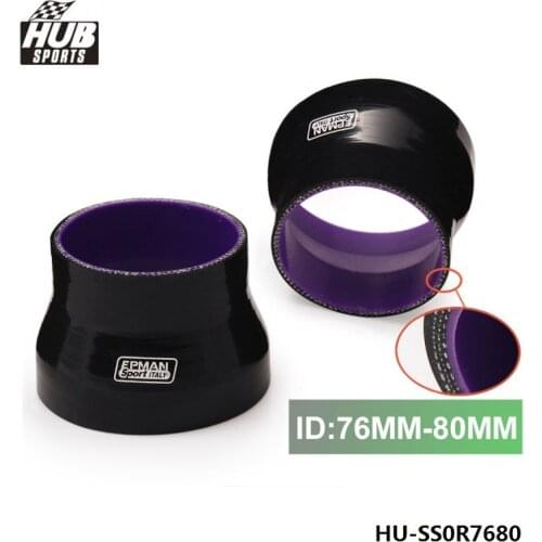 Universal 3"-3.15" 4-PLY STRAIGHT BLACK SILICONE HOSE TURBO/INTAKE/INTERCOOLER REDUCER COUPLER For TOYOTA VVTI HU-SS0R7680