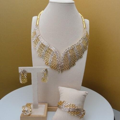 Yuminglai Designer Jewelry Dubai Gold Jewelry Sets Fancy Jewelry for Women FHK5697