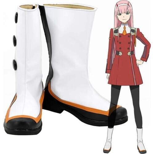 DARLING in the FRANXX 02 ZERO TWO Cosplay Shoes Boots Long White Shoes Boots Halloween Carnival Accessories Custom Made