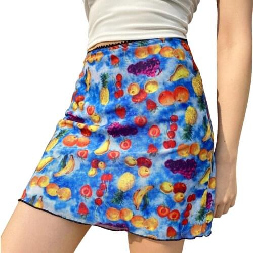 Women Casual High Waist Slim Fit Skirt 2021 Summer Personality Printing Bodycon Short Skirt Bottoms S-XL