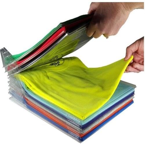 10pcs/set Fast Clothes Fold Board Clothing Organization Shirt Folder Travel Backpack Closet Drawer Stack Home Document Storage
