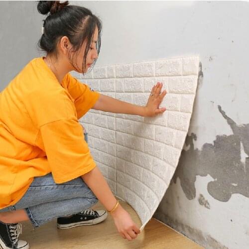 10PCS 3D Wall Sticker Self adhesive wallpaper home decoration waterproof Soundproof 70*77cm