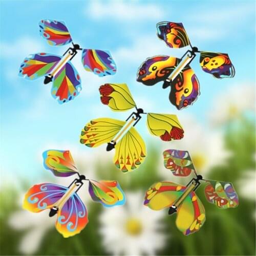 10pcs Magic Flying Butterfly Wind Up Rubber Band Powered Butterfly for Kids Boys Girls Christmas Surprise Gifts Stocking