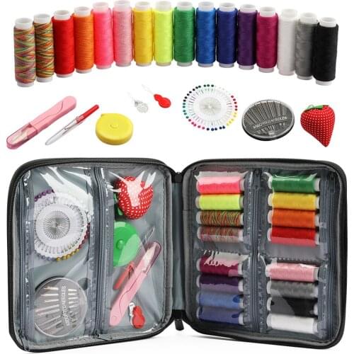 128pcs/Set Portable sewing sewing kit set manual sewing sewing box sewing tool set Multiple Color Threads Basic Sewing Kit