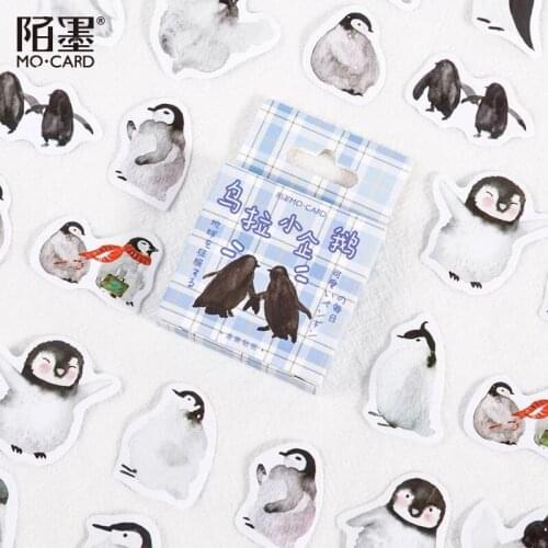 46pcs Boxed Stickers Little Penguin Series Cartoon Cute Creative Hand Account DIY Basic Decoration Material Sticker Flakes