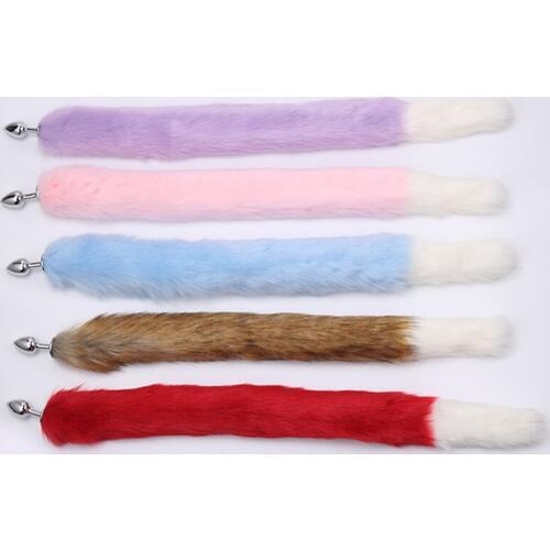 Male & Female Backyard Teasing Furry Sex Toys Gay Anal Plug Anal Plug Artificial Fox Hairy Stimulation Masturbator 10 Colors