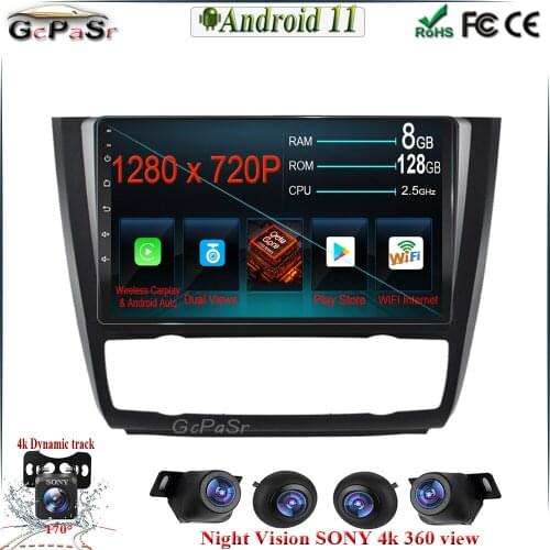 Android 11 128G 9'' For BMW 1-Series 1 Series E88 E82 E81 E87 2004-2012 4G navigation GPS audio 2 DIN multimedia video