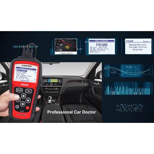 KONNWEI KW808 Car Mut II OBD Eleven Scan Tool Automotive Exhaust Gas Analyzer Escaner ECU Tester Auto Diagnostic Tool MS509