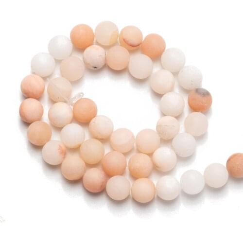 Wholesale 4 6 8 10 12mm Natural Stone Matte Pink Aventurine Loose Stone Beads for Jewelry Making Necklace Bracelet DIY