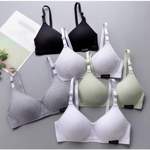 Seamleass Cotton Bra For Women Comfort V Brassiere Push Up Lingerie Wireless Gathered Bralette AB Cup Bra