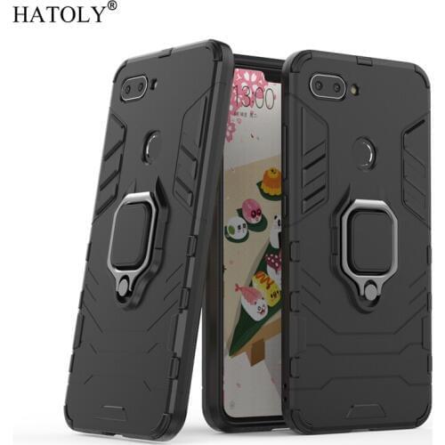 For Xiaomi Mi 8 Lite Case Cover for Xiaomi Mi8 Lite Finger Ring PC Phone Case Shell Protective Armor Case For Xiaomi Mi 8 Lite