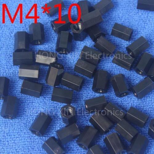 M4*10 Black 1pcs Nylon Standoff Spacer Standard M4 Plastic Female-Female 10mm Standoff Repair accessory High Quality