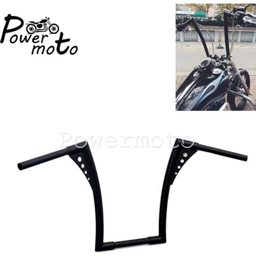 Black Motorcycle 16" Rise 1-1/4" APE Hanger Handlebars For Harley Fat Bob Dyna Street Bob Cafe Racer Scrambler