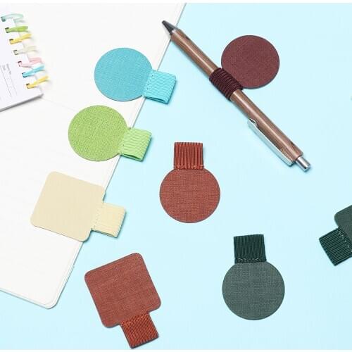 1PC Adjustable Self-adhesive Leather Pen Clip Pencil Elastic Loop for Notebooks Journals Clipboards Pen Holder Office Supplies