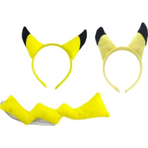 Pokemon Children Pikachu Ear Headband Cartoon Anime Character Modeling Props Masquerade Cute Headband Headdress Halloween Gift