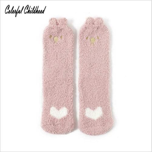 Baby Winter Socks Adorable Pattern Printed Thicken Velvet Warm Socks Toddler Kids Winter Leg Warmer Soft Floor Sleep Socks 8-16y