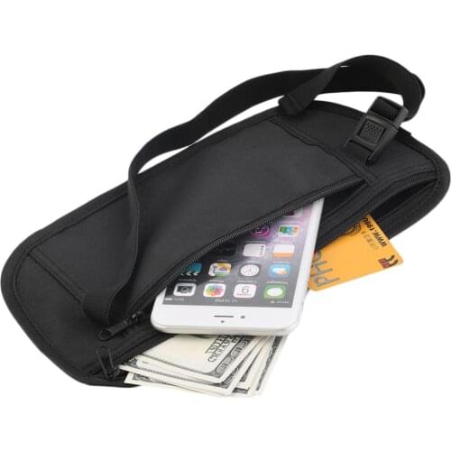 Travel Pouch Hidden Zippered Waist Compact Security Money running / sport Waist Belt Bag free shipping