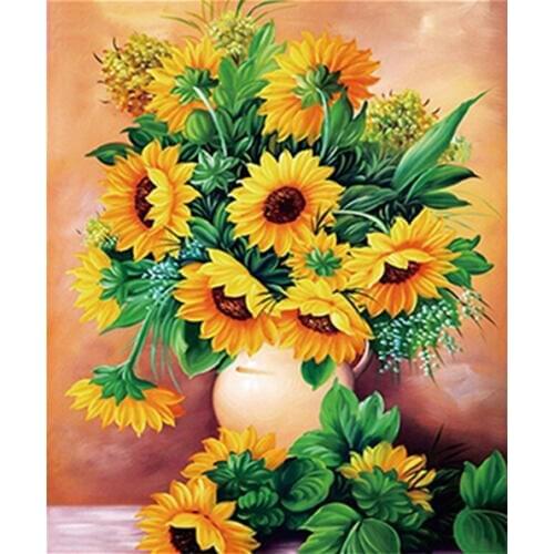 5D DIY Diamond Painting Van Gogh sunflower vase Diamond Embroidery Full Cross Stitch Mosaic Home Decor Handmade Gift