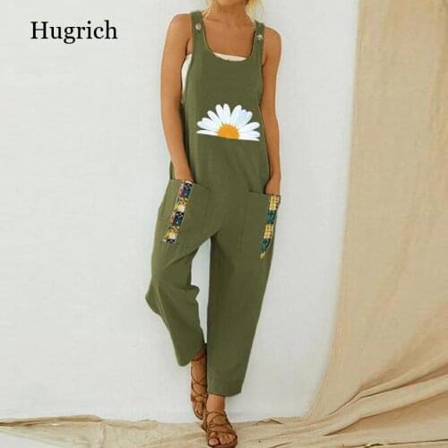 2021 Fashion Women Summer Harem Overall Jumpsuit Vintage Sleeveless Straps Trouser Jumpsuit Casual Rompers Jumpsuit For Women