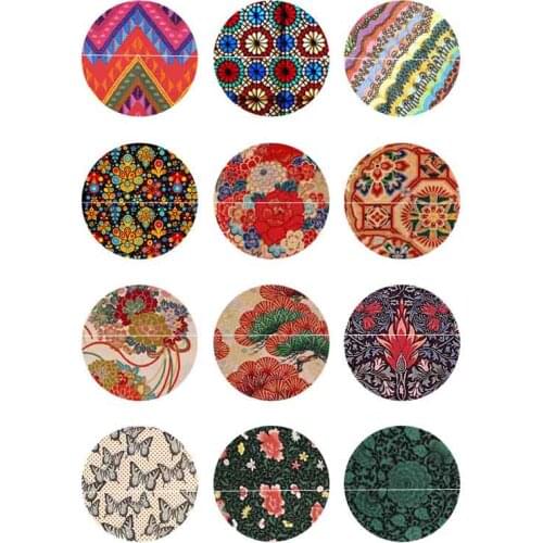 10mm 14mm 16mm 12mm 20mm 25mm 134 12pcs/lot Pattern Mix Round Glass Cabochons Jewelry Findings 18mm Snap Button Charm Bracelet