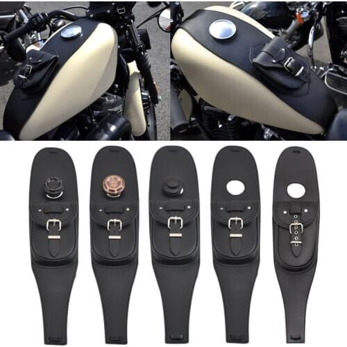 Motorcycle Oil Fuel Tank Chap Cover Panel Pad Bib Bra Bag Gas Tank Oil Cap Universal For Harley Sportster XL 48 883 1200