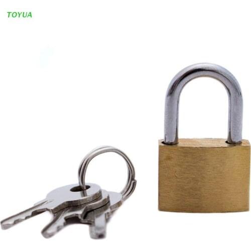 1XCC 20mm Small Copper Lock with Keys Luggage Case Padlock Storage Lockers Padlock