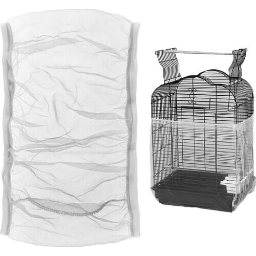 Nylon Mesh Receptor Seed Bird Parrot Cover Soft Easy Cleaning Nylon Airy Fabric Mesh Bird Cage Cover Catcher Bird Supplies